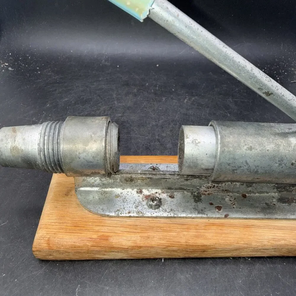 Vintage Reed’s Rocket Nutcracker Lever Action Metal Wood Base USA Pecan Walnut